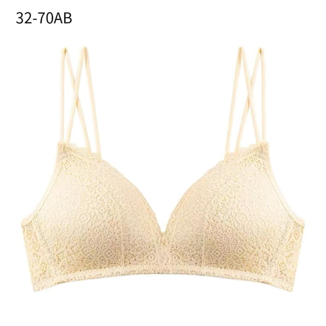 Sujetador de mujer Hollow Sexy Bralette Ropa interior inalámbrica transpirable, Beige, 32 / 70AB Methold AP001128-17