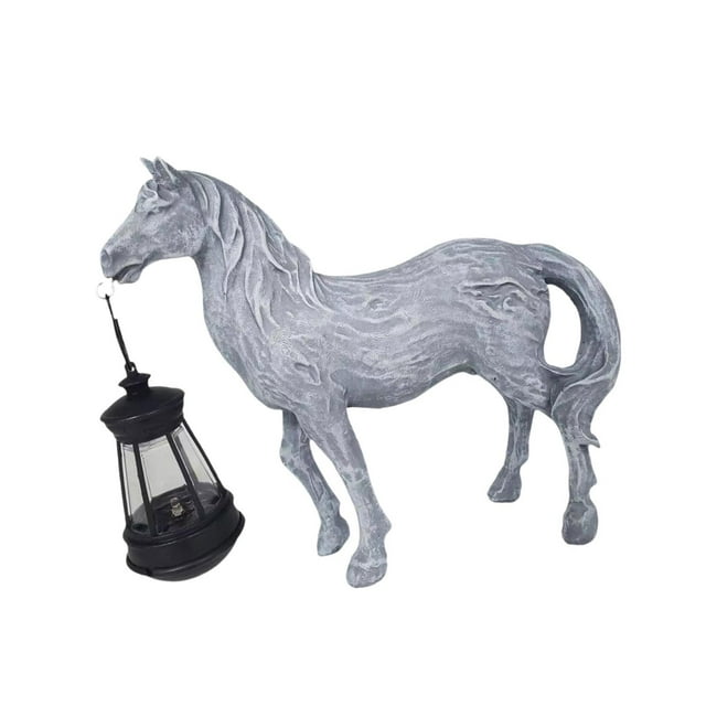 Luz solar al aire libre Zulema estatua de jardín resina figura caballo gris