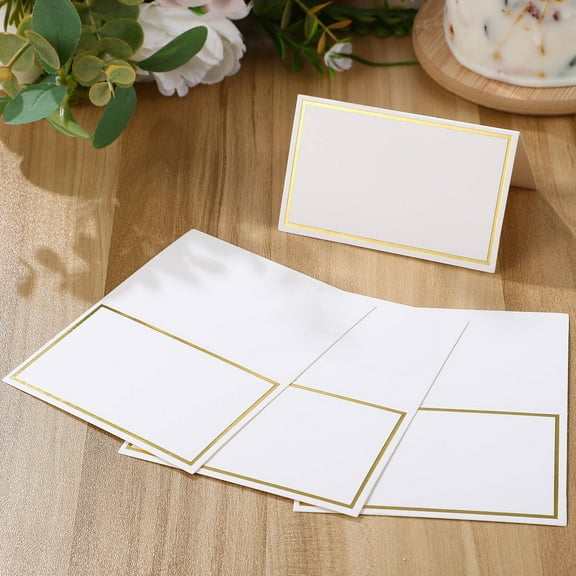 HEALEEP 100Pcs Table Place Cards Folded and Chic Design for Wedding Receptions and Banquets
