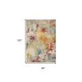 thumbnail image 3 of HomeRoots 550738 7 x 10 ft. Abstract Power Loom Rectangle Area Rug, Ivory, 3 of 7