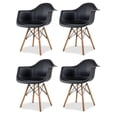 thumbnail image 1 of Sillas de Comedor Ergonomicas con Estructura de Madera Diseño Moderno Tipo Eames para Sala Oficina e Interiores Minimalistas con Soporte de Acero Set 4 Piezas Negro, 1 of 5