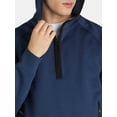 thumbnail image 4 of Athletic Works Men's Grid Tech Fleece Quarter Zip Pullover Hoodie, Sizes S-3XL, 4 of 6