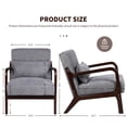 thumbnail image 4 of OTONIPU Mid Century Modern Accent Chair with Wood Frame and Lumbar Pillow, Gray Armchair for Modern Home, Reading Corner, 4 of 6