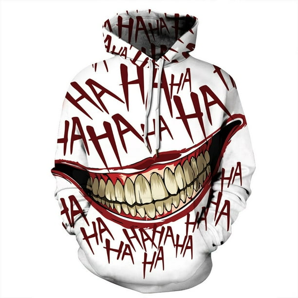 2020 ropa para hombre y mujer Harajuku Graffiti 3d estampado con capucha moda Cosplay Joker sudaderas Halloween disfraz Top Coat Prop4METRO Deng Xun unisex