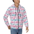 thumbnail image 4 of Zip Up Hoodies for Men - Pink Striped Flamingo Long Sleeve Comfrt Men'S Fashion Hoodies & Sweatshirts, Jackets for Men Hoodies Pullover Clothing Clothes with Pouch, 4 of 5