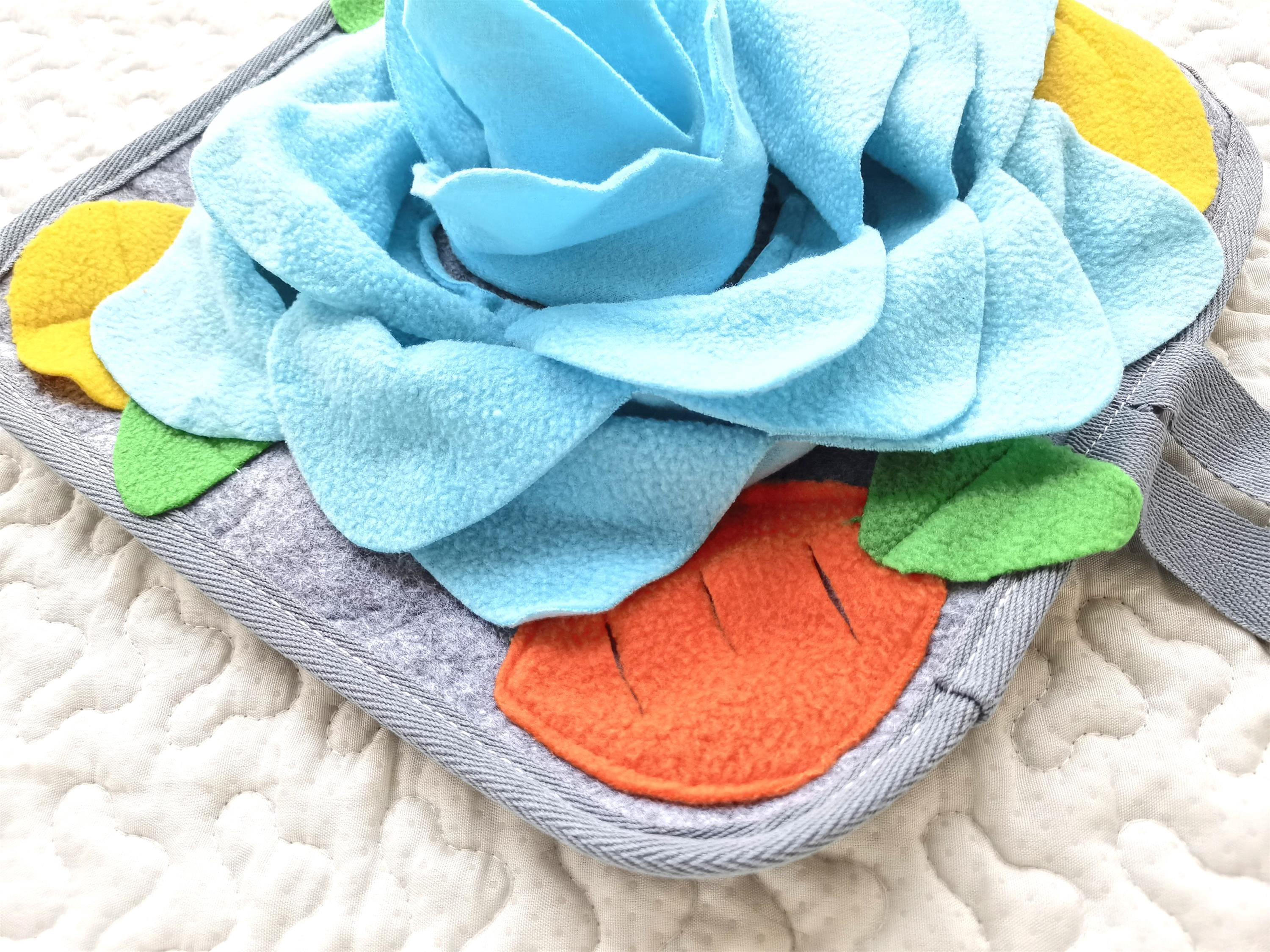 Small Animal Foraging Mat Fleece Snuffle Pad - Interactive Puzzle Toy for Rabbit, Guinea Pig, Rat, Chinchilla, Hamster, Bird