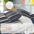 thumbnail image 2 of Blue Brown Duvet Cover Set Queen Size, Stripes 4 Piece Soft Microfiber Bedding Set with 1 Duvet Cover, 1 Flat Sheet, 2 Pillowcases, 2 of 9