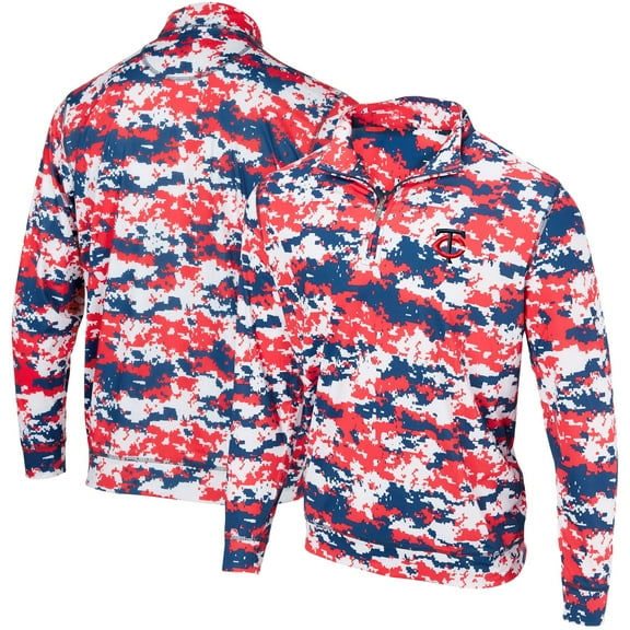 Men's Red Minnesota Twins Digital Camo Performance Quarter-Zip Pullover Jacket