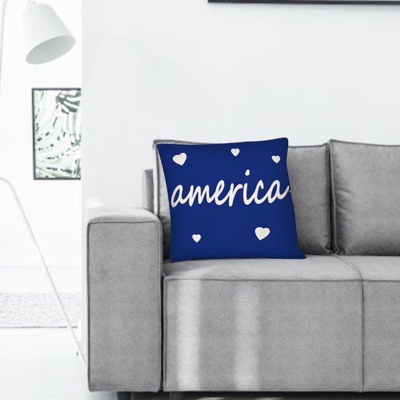 BSJJY Patriotic Throw Pillow Covers,Set of 1 4th of July Pillow Covers American Flag Day Memorial Day Independence Red White Blue Pillow Case Cushion Covers Home Decorations