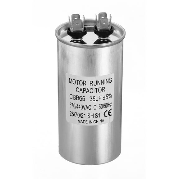CBB65 35uf Run Capacitor, 35mfd AC 370/440V Aluminum Case with 2 Terminal for Air Conditioner