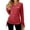 Red, variant on TAGOLD Womens 3/4 Long Sleeve Summer Tops, Women's Autumn/Winter Solid Color Long Sleeve V-Neck Draw-Pleated Loose T-Shirt Top Long Sleeve Crew-Neck Top/Shirt