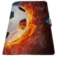 thumbnail image 2 of PKQWTM Fire and Water Soccer Ball Sports Book Cover Book Protector Book Sleeve Book Pouch Book Bag 6x9 inch, 2 of 4