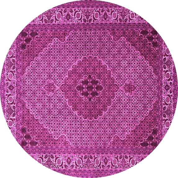 Ahgly Company Indoor Round Medallion Pink Traditional Area Rugs, 5' Round