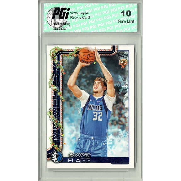 Cooper Flagg 2025 Topps #H161 Holiday SP Rookie Card PGI 10