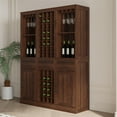 thumbnail image 4 of 32 Wine Bar Cabinet,Farmhouse Wine Bar Cabinet Buffet Cabinet & Sideboard Cupboard for Living,Dining Room,Walnut Brown, 4 of 7
