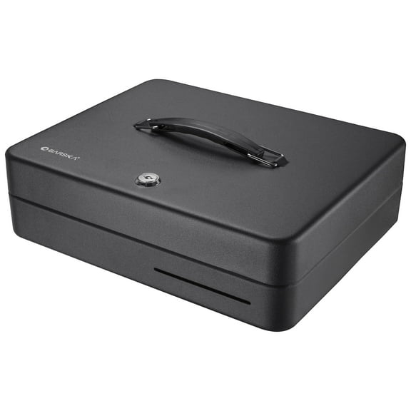 BARSKA 12 inch Standard Fold Out Cash Box with Key Lock CB13052