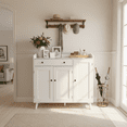 thumbnail image 4 of DIYART White Large Shoe Cabinet fit up to Shoe Size 16, Shoe Storage Cabinet with 3 Doors and 1 Drawer, Wooden Shoe Organizer for entryway, 4 of 7