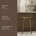 thumbnail image 4 of Maven Lane 31" Luna Bar Stool with Rustic Natural Wood Finish - Artisan Crafted Backless Bar Height Stool, Oval Saddle Seat for Unmatched Comfort - Adds Warmth & Style to Kitchen, Dining Area, 4 of 7