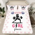 thumbnail image 2 of Feelyou Teens Cartoon Fitness Twin Sheet Sets, Cute Ribbon Bowknot Bedding, 3pcs, 2 of 7