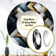 thumbnail image 3 of Designart "Dimensional Black And Gold Marble Mosaic" Geometric Black Large Round Mirror - Round Bedroom Mirror Wall Decor - Modern Round Printed Mirror - 36" x 36", 3 of 6