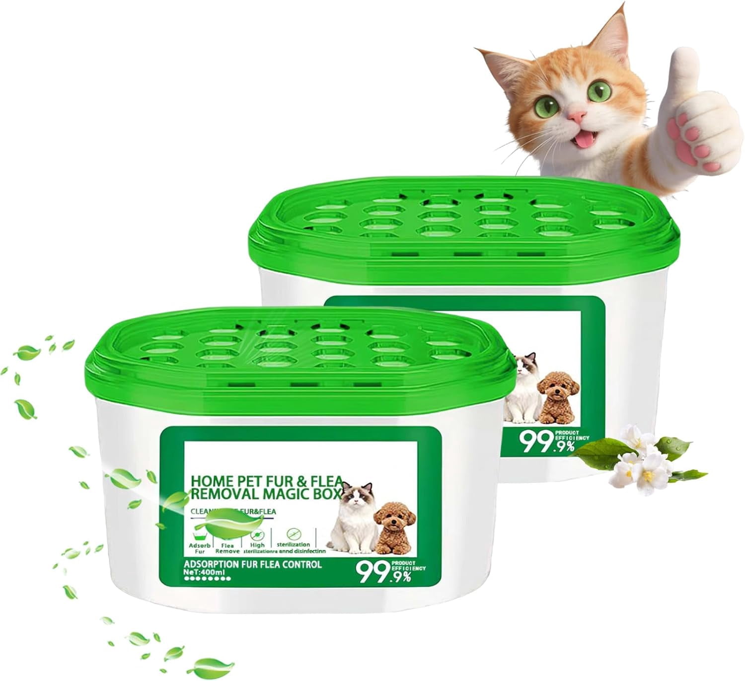 Home Pet Fur Odor Removal Magic Box,Indoor Air Purification Dust Removal Magic Box,360° All-Aroundcoverage,Long-Lasting, For Home, Pet Areas (green 1)