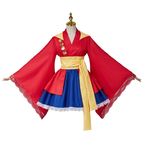 Women’s Red Hooded Japanese Style Dress Anime Inspired Outfit Set