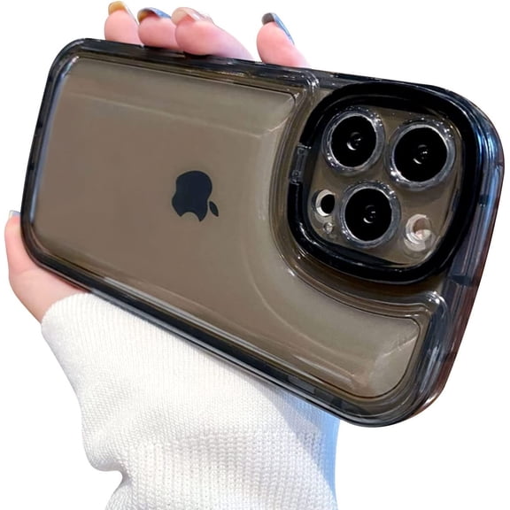 Compatible with iPhone 14 Pro Case with Clear Kickstand Creative Protective Design Case with Camera Holder for TPU Slim Shockproof Cool Phone Case for iPhone 14 Pro-Black