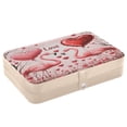 thumbnail image 3 of BZSMCE Leather Jewelry Box - Rectangular Romantic Flamingo Love Pattern 8.27x5.5x1.78in Beige, 3 of 8