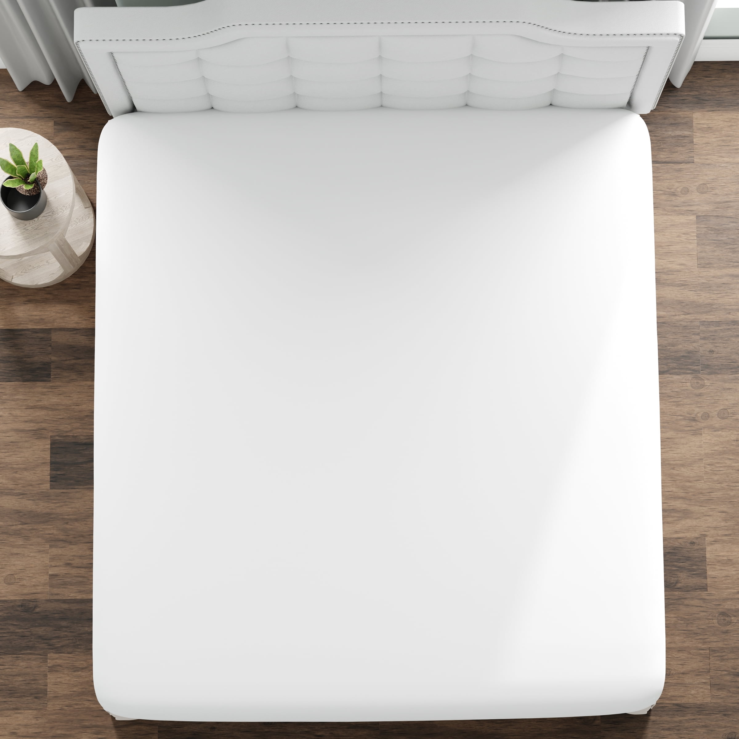 Fresh Ideas Fitted Vinyl Mattress Protector, Waterproof, Hypoallergenic, 14" Pockets, Queen