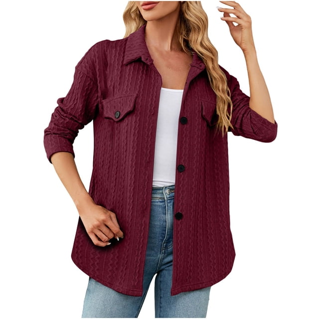 AherBiu Chemises pour Femmes Automne Tendance Chemise Boutonnée Manches Longues Ample Décontractée Col Rabattu