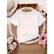 thumbnail image 2 of Camiseta de punto suave para niña con estampado de letras coloridas de quinto grado. Transpirable, cuello redondo, manga corta, lavable a máquina. Conjunto informal de verano para niñas. Camisetas b, 2 of 6