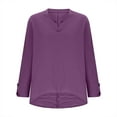 thumbnail image 6 of EchfiProm Womens V-Neck Shirts Long Sleeve Tunic Tops Blouse Loose Solid for Ladies Trendy, 6 of 6