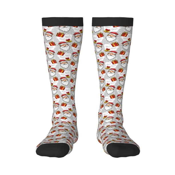 Balery Christmas Santa Claus Calcetines novedosos Calcetines deportivos Calcetines hasta la rodilla Calcetines de algodón Calcetines originales y geniales