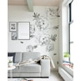 thumbnail image 3 of Peony Flowers Vinyl Wall Sticker - Black and White, 3 of 3