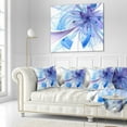 thumbnail image 2 of Designart Blue Large Fractal Flower Pattern - Floral Throw Pillow - 18x18, 2 of 4