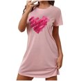 thumbnail image 2 of Camisón corto de mujer, vestido de largo medio con estampado de moda, camisón corto extragrande de mujer, camisón de manga corta con estampado de pecho a la moda, camisón de mujer, 2 of 6