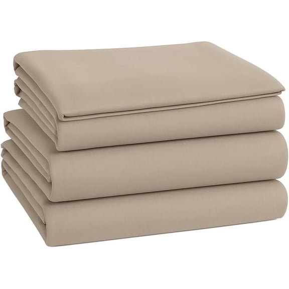 Organic Textiles Premium Organic Cotton Bed Sheets (4 Pcs.) Set, GOTS Certified - 550 Thread Count (Queen, Sand Brown)