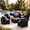 Black/Black, variant on Gasee Patio Furniture Set, 7 Pieces Outdoor Conversation Set with Rattan Sectional Sofa, Coffee Table for Garden Backyard, Blue Cushion