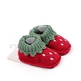 thumbnail image 4 of Xijirk Solid Knitted Baby Booties 3D Floral Decor Sock Shoes Soft Non Pre Walker Crib Shoes Warm Baby Footwear Red,0-3 Months, 4 of 8