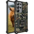 thumbnail image 2 of Slim Fit Phone Case for Samsung Galaxy S23 Ultra (Not fit S23),Army Camouflage Case with Military Grade Anti-Drop Protection and Built-in Kickstand Cover for Galaxy S23 Ultra,MC Army Green, 2 of 12