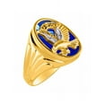 thumbnail image 3 of RYLOS Men's Rings 14K Yellow Gold Ring Designer Patriotic Eagle USA Ring With Diamonds and Blue Quartz Rings For Men Size 11, 3 of 6