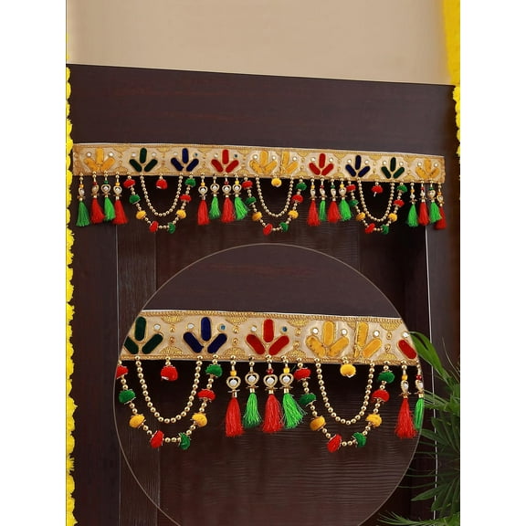 Torans for Main Door Bandhanwar for Entrance Door Wall Hanging Bandarwal for Festive Decor - Decoration Item for Home Decor (Length 36 inch, Multicolor)