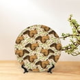 thumbnail image 6 of Zufioo Cute Squirrel with Green Leaves Print Bone China Decorative Plate, Ceramic Dinner Plate with Stand Ceramic Decoration Homewares-8in, 6 of 6