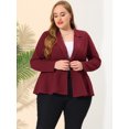 thumbnail image 2 of Blazer de talgrande pamujer con solacon muescas, dobladillo con volantes y péplum, paNavidad borgo5X, 2 of 5