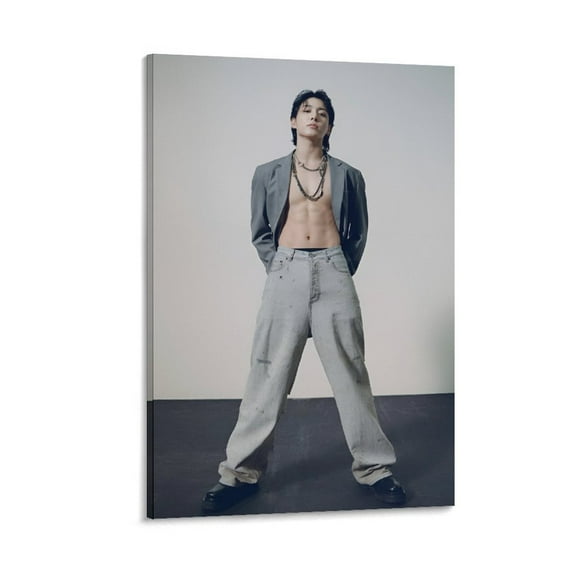 Singer Jung Kook Poster Cool Room Aesthetic Poster Print Art Wall Painting Canvas Posters Gifts Modern Bedroom Decor 12x18inch(30x45cm)