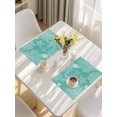 thumbnail image 5 of Teal Coastal Placemats Set of 4, Starfish Coral Summer Beach Ocean Placemats for Dining Table, Place Mats for Kitchen Tabletop, Waterproof Wipeable Dining Table Mats Set, 5 of 9
