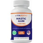 (2 pack) Vitamatic Mastic Gum 1000mg per Serving 120 Capsules - Promotes Digestive, Oral & liver health