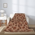 thumbnail image 2 of Throw Blanket for Couch Sofa and Bed, Brown Coffee Bean Print Super Soft Plush Throw Blanket, Fuzzy Cuteness Comfy Warm Washable Flannel Blanket & Throws for All Season 50"x40", 2 of 5
