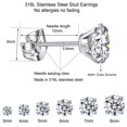 thumbnail image 4 of Aretes GOGOEY 6 Pares 3-8mm CZ Acero Inoxidable, 4 of 8