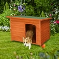thumbnail image 7 of Pefilos 45" Wood Dog Houses for Large Dogs Outdoor Weatherproof Pet Cat House, Green Sloping Roof Dog Kennel, Orange, 7 of 7
